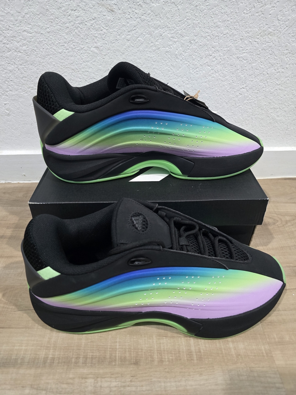Men's Adidas Nova Gradient Wave Sneakers - Black with Green, Blue & Purple